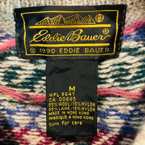 Vintage Eddie Bauer Norwegian Cardigan Sweater Norway Size Medium - Picture 8 of 10